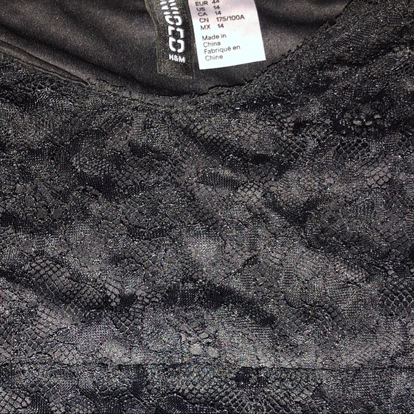 Divided H&M Black Lace Bralette Crop Top Size 14 - Picture 4 of 5